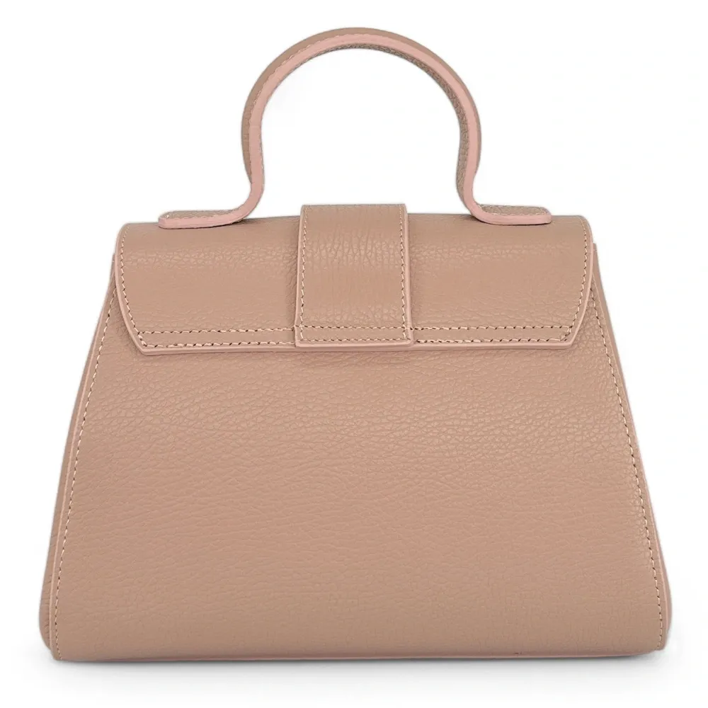 Sac bandoulière en cuir grainé SMART Rose nude - Image 3