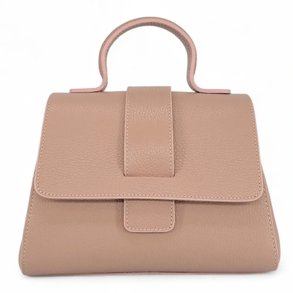 Sac bandoulière en cuir grainé SMART Rose nude - Image 4