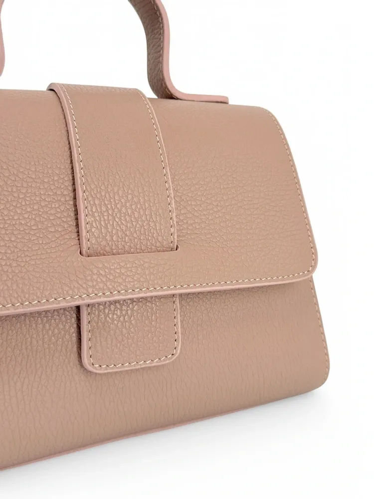 Sac bandoulière en cuir grainé SMART Rose nude - Image 6