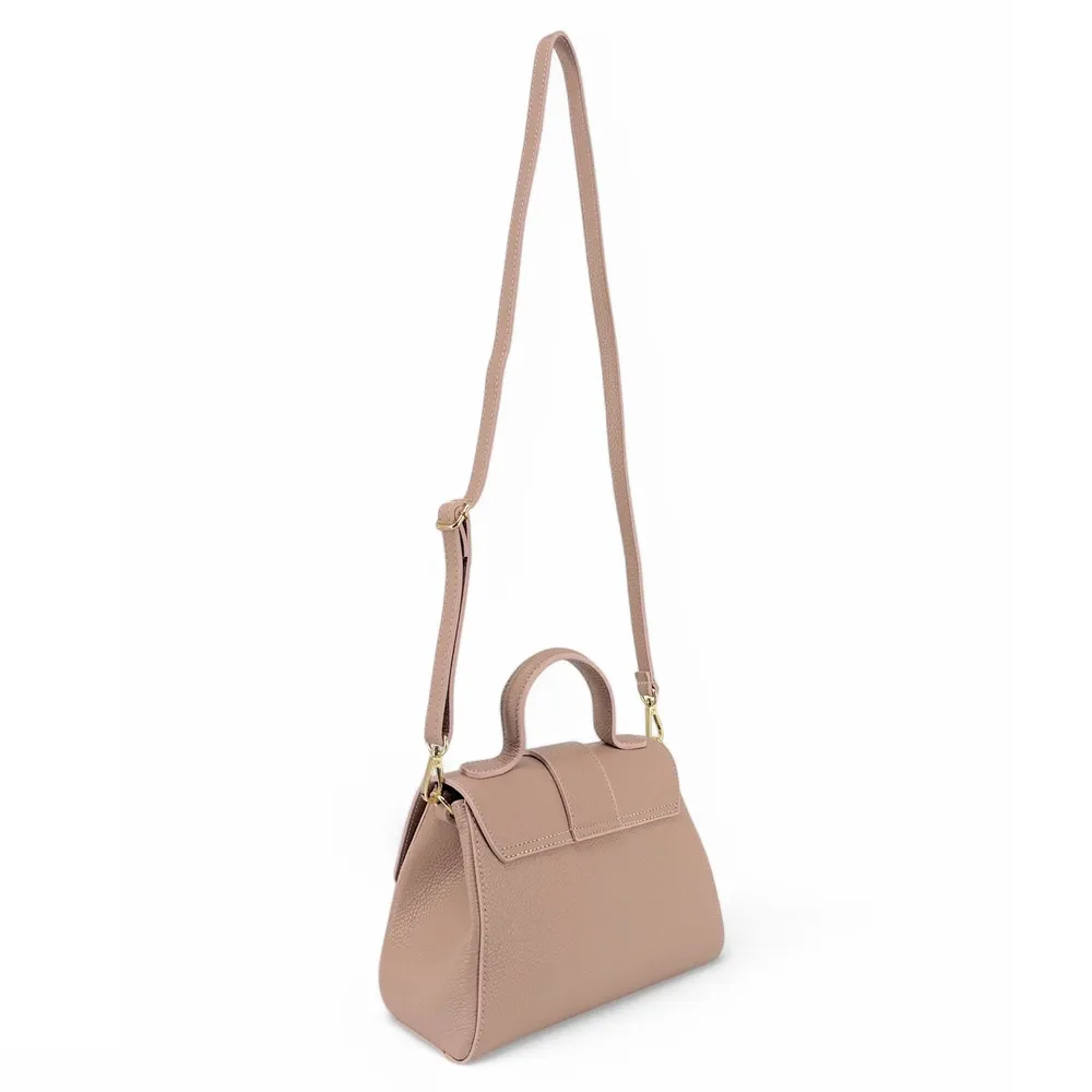 Sac bandoulière en cuir grainé SMART Rose nude - Image 7