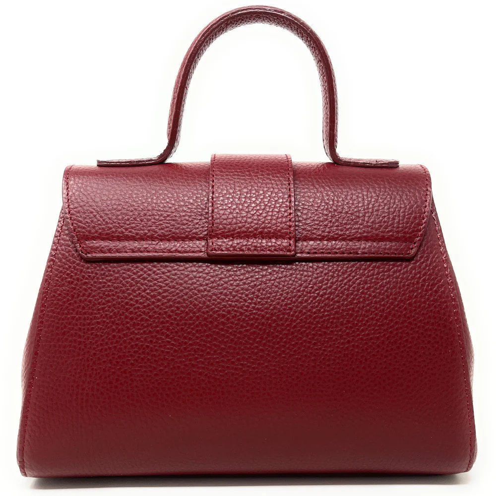 Sac bandoulière en cuir grainé SMART Rouge foncé - Image 3