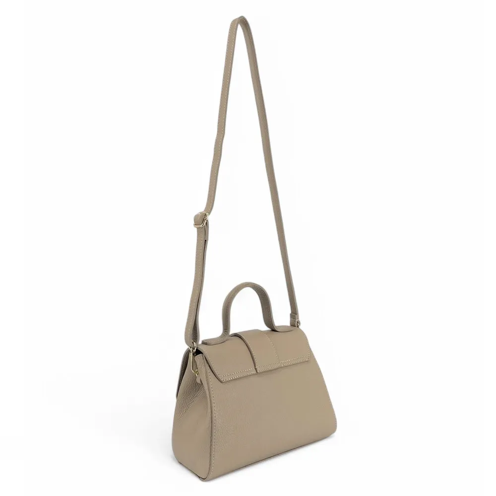 Sac bandoulière en cuir grainé SMART Taupe - Image 6