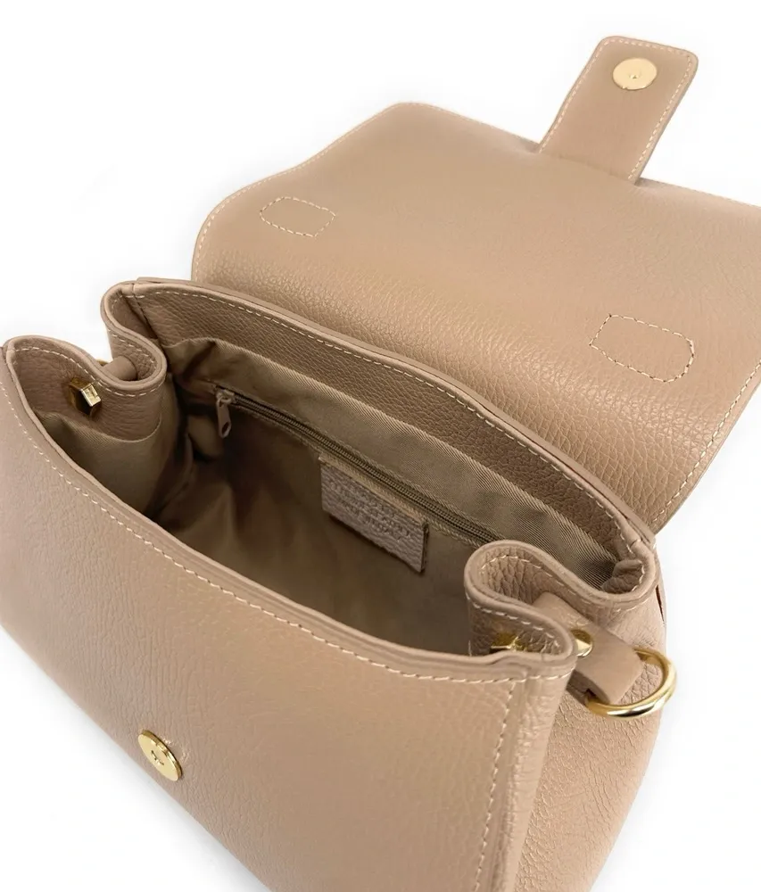 Sac bandoulière en cuir grainé SMART Taupe - Image 8
