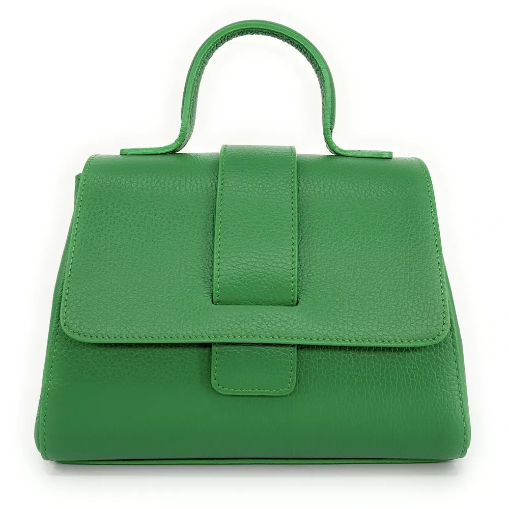 Sac bandoulière en cuir grainé SMART Vert anglais - Image 4