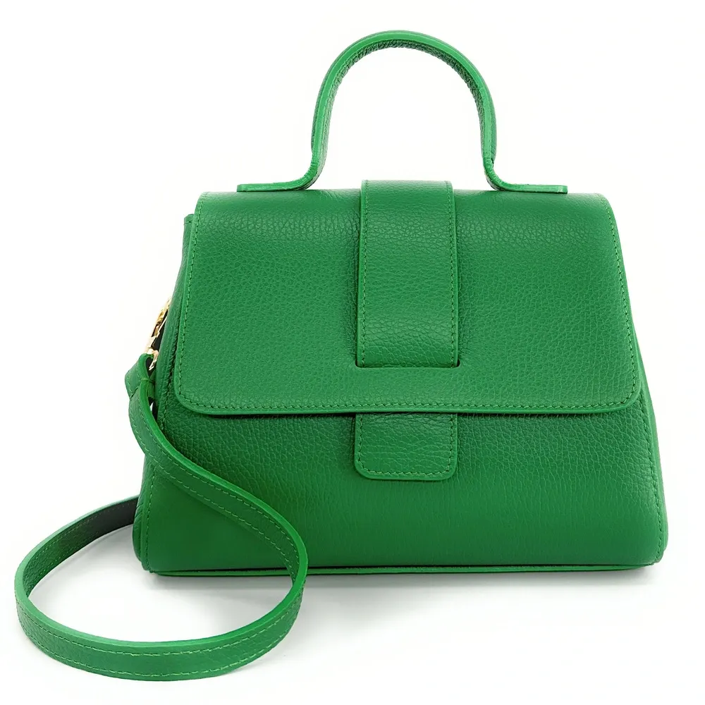 Sac bandoulière en cuir grainé SMART Vert anglais - Image 5