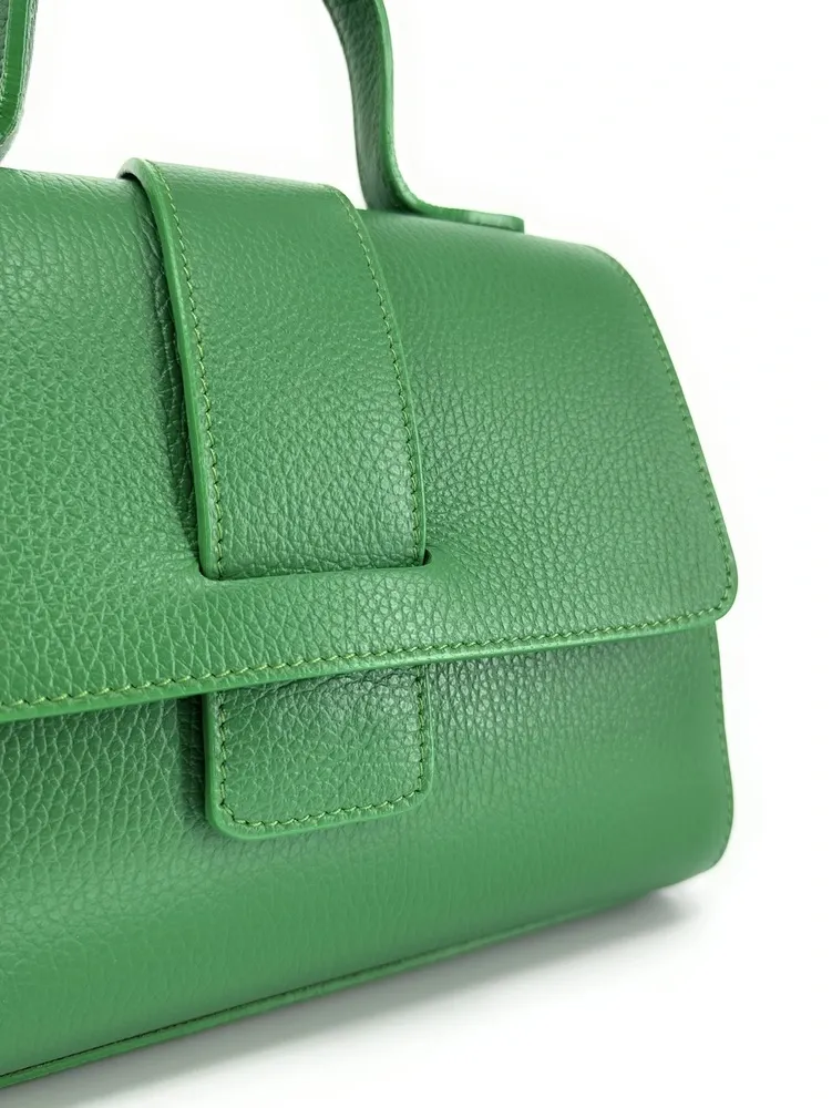 Sac bandoulière en cuir grainé SMART Vert anglais - Image 6
