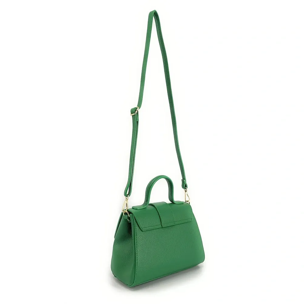 Sac bandoulière en cuir grainé SMART Vert anglais - Image 7