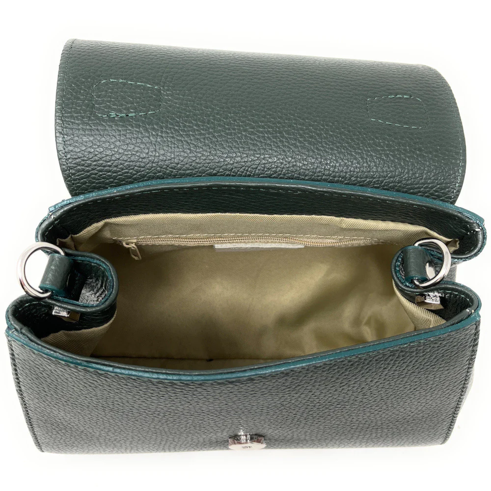 Sac bandoulière en cuir grainé SMART Vert forêt - Image 5