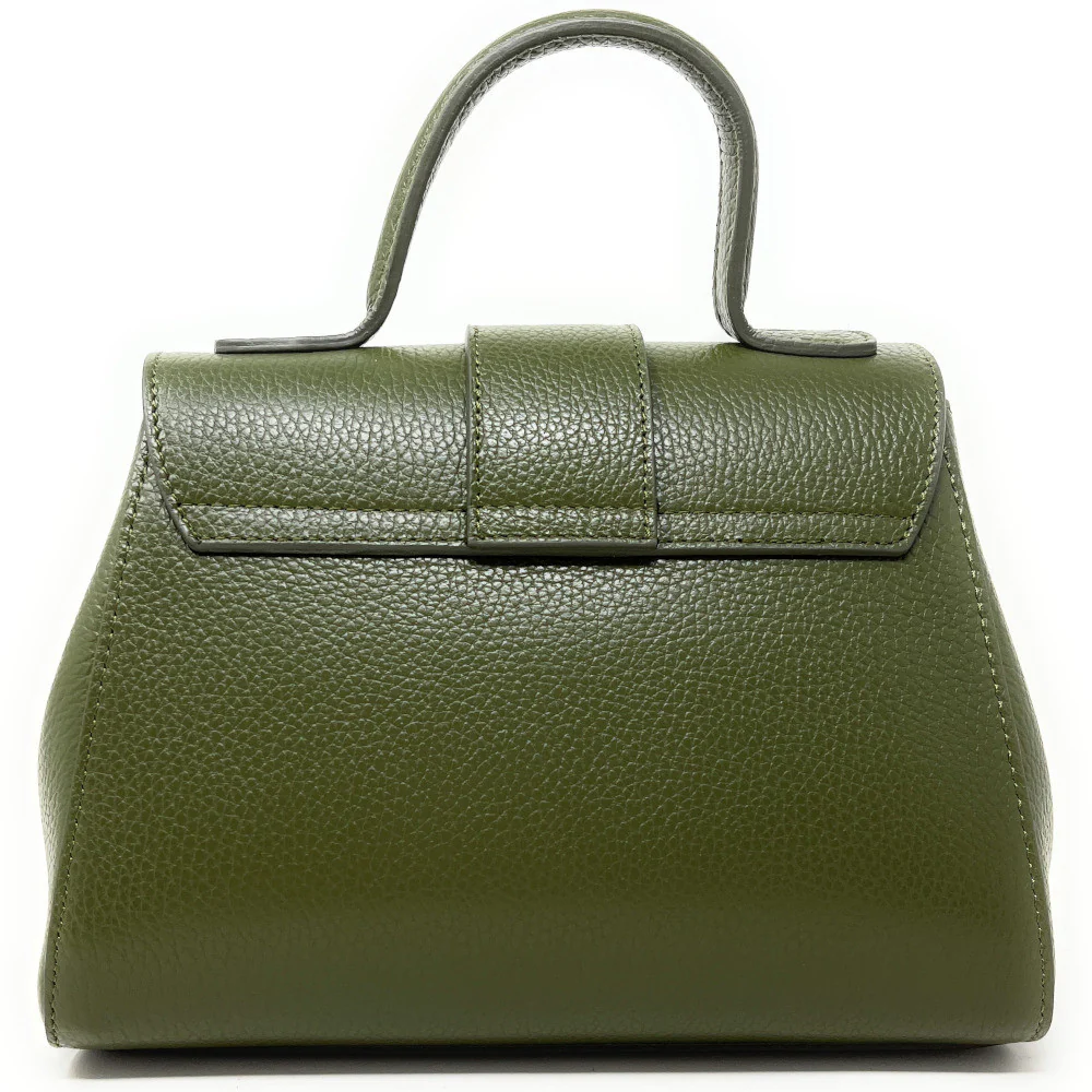 Sac bandoulière en cuir grainé SMART Vert olive - Image 3