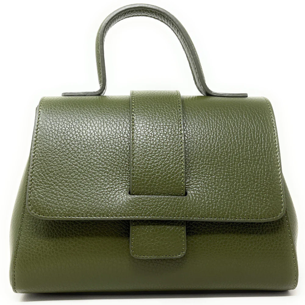 Sac bandoulière en cuir grainé SMART Vert olive - Image 4