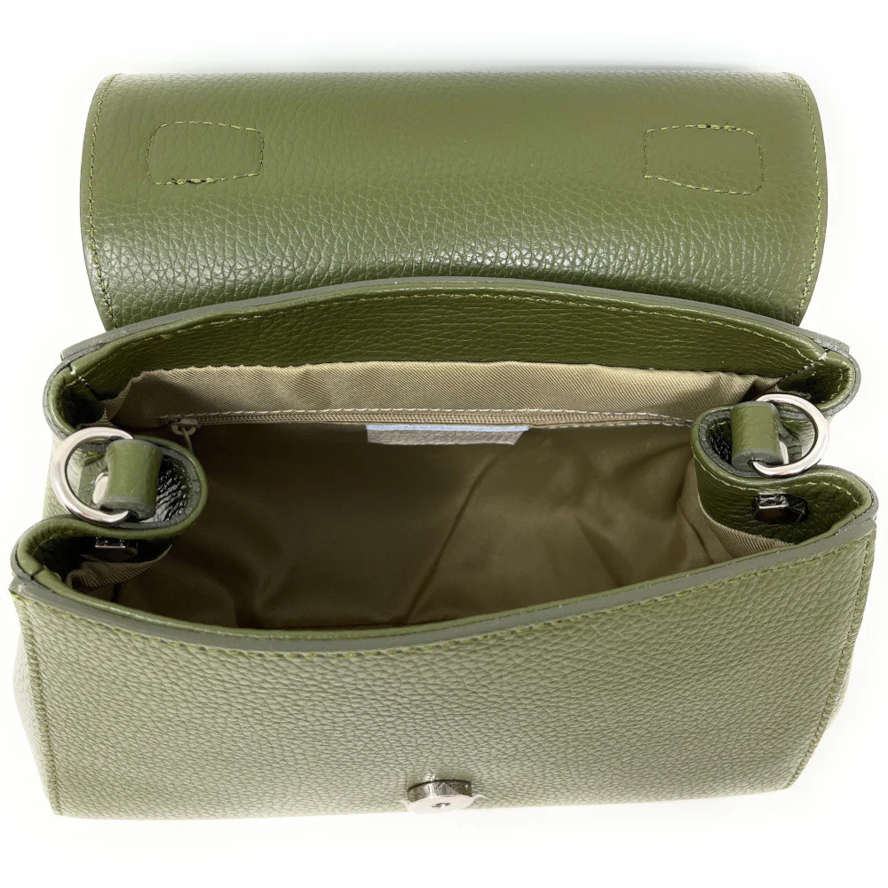 Sac bandoulière en cuir grainé SMART Vert olive - Image 5