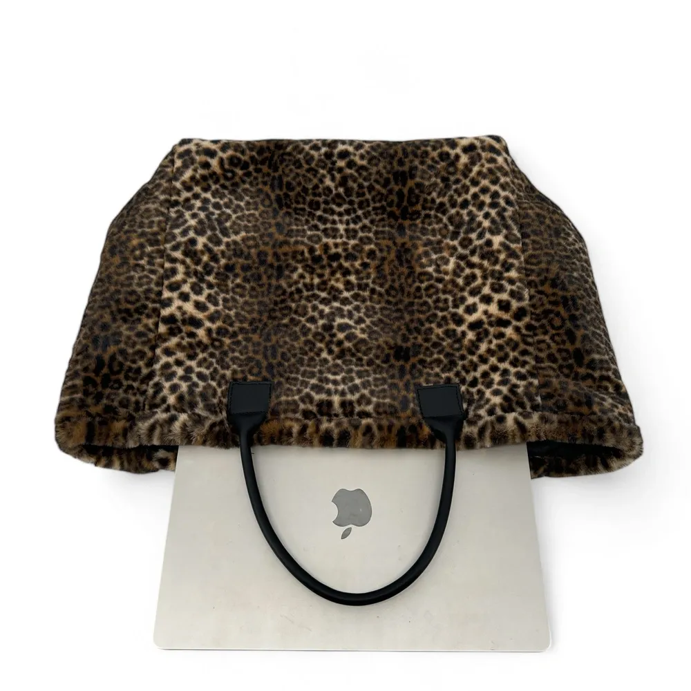 Sac cabas shopping XL en fausse fourrure et cuir TABBY Ocelot - Image 3