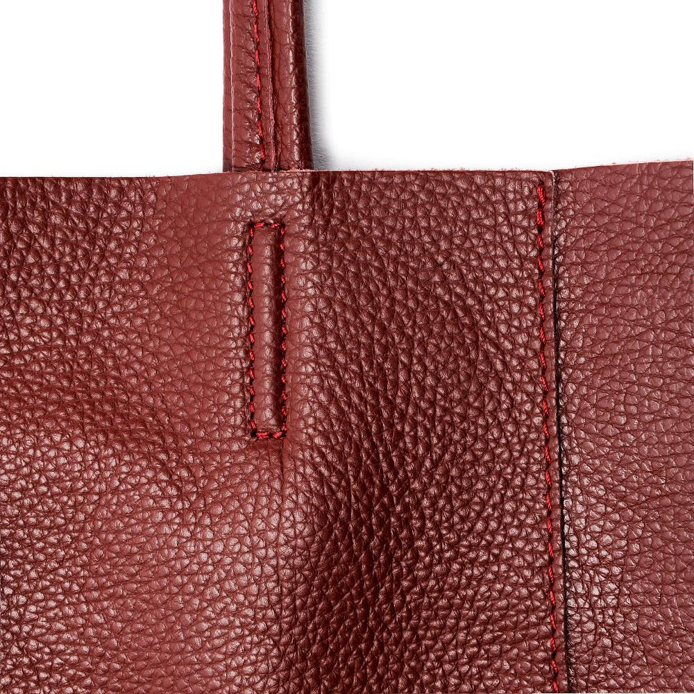 Sac cabas en cuir grainé NICE Rouge foncé - Image 4