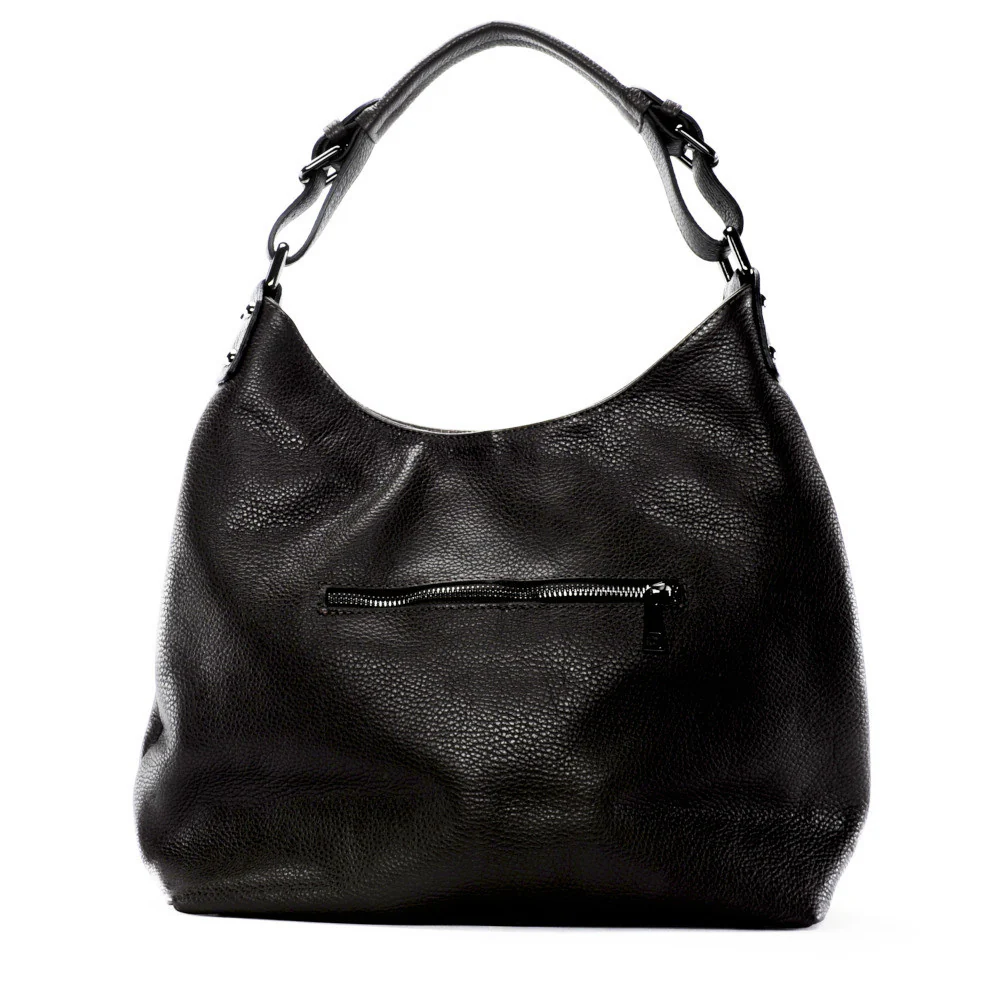 Sac à main cabas en cuir grainé NIKEE Chocolat - Image 3