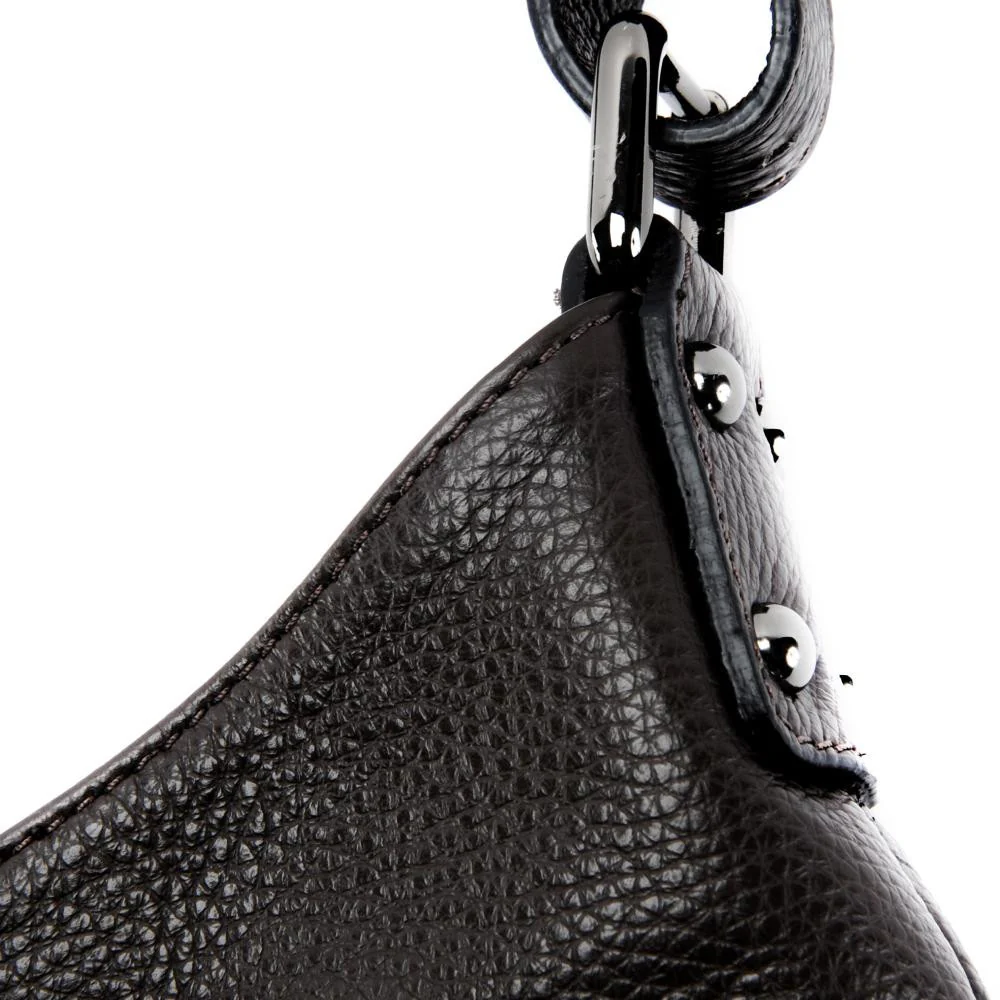 Sac à main cabas en cuir grainé NIKEE Chocolat - Image 4