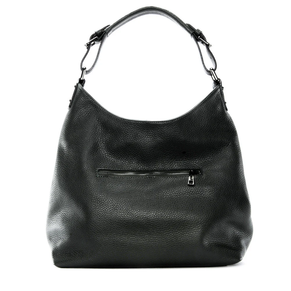 Sac à main cabas en cuir grainé NIKEE Vert forêt - Image 3