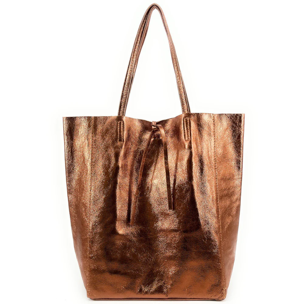 Sac cabas en cuir métallisé NICE Bronze - Image 3