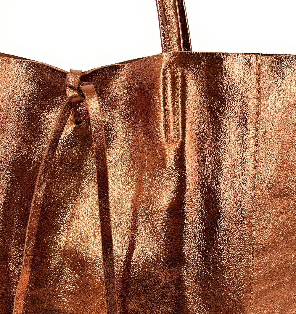 Sac cabas en cuir métallisé NICE Bronze - Image 6