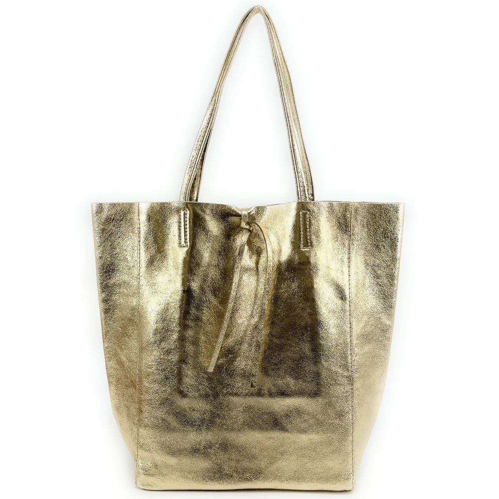 Sac cabas en cuir métallisé NICE Or - Image 3