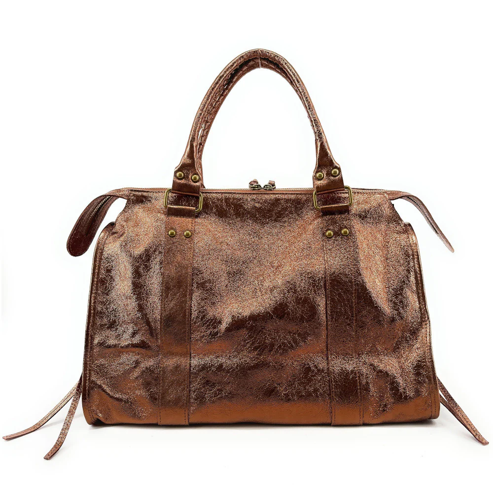 Sac à main en cuir irisé SANDSTORM Bronze - Image 3