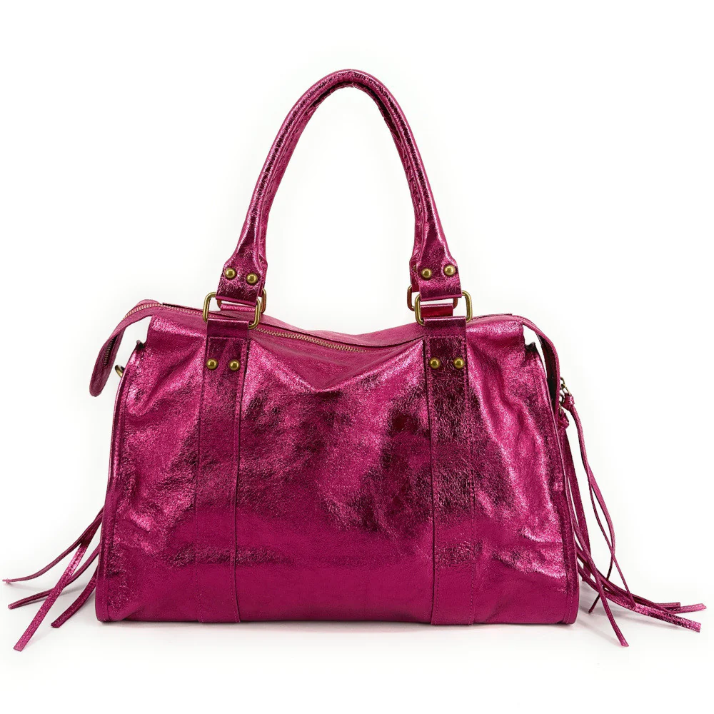 Sac à main en cuir irisé SANDSTORM Fuchsia irisé - Image 3