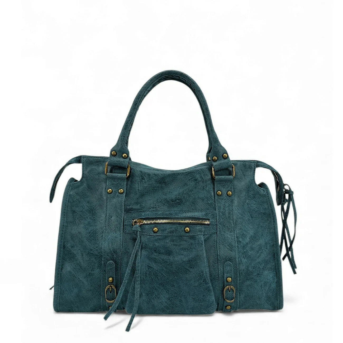 Sac à main en cuir brossé SANDSTORM Bleu Teal - Image 4
