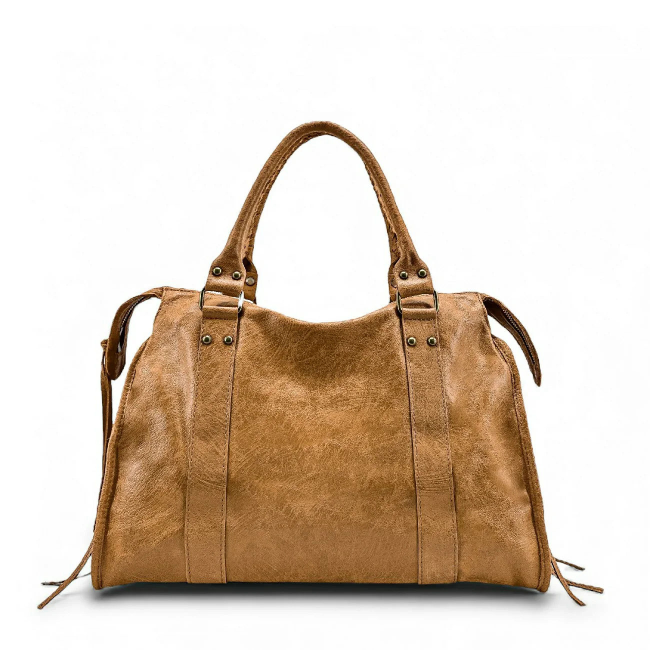 Sac à main en cuir brossé SANDSTORM Camel - Image 6