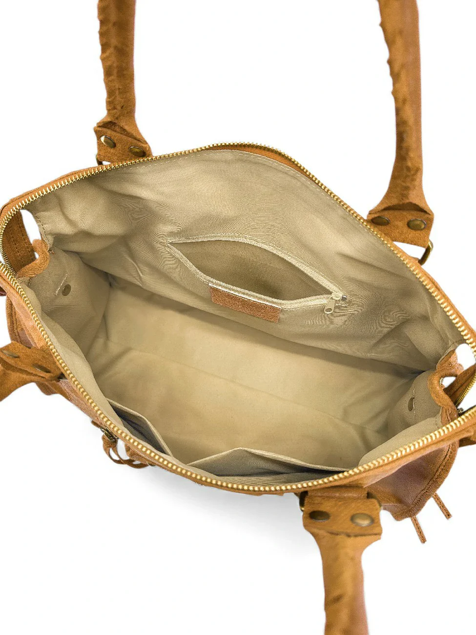 Sac à main en cuir brossé SANDSTORM Camel - Image 7