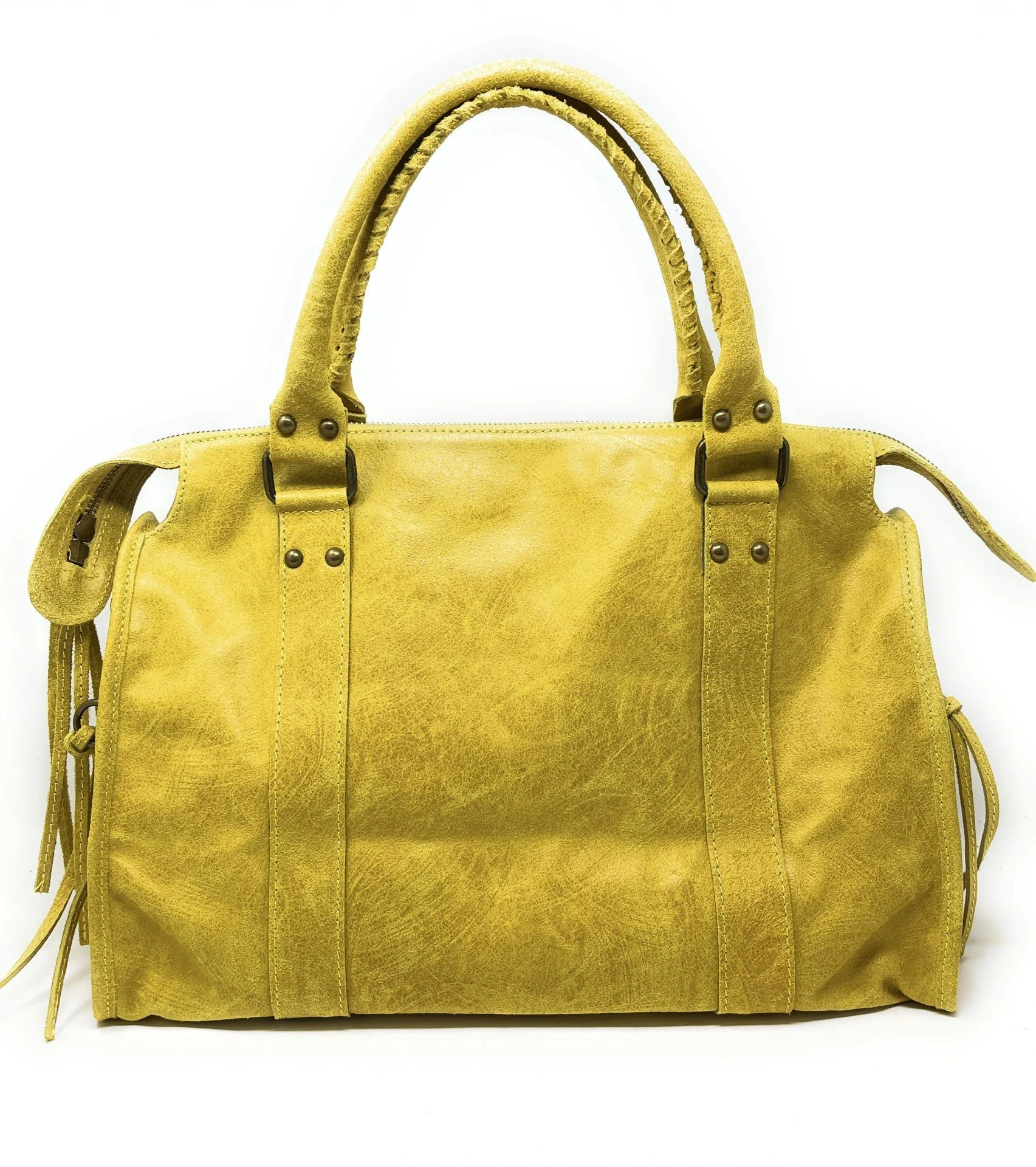 Sac à main en cuir brossé SANDSTORM Jaune tournesol - Image 3