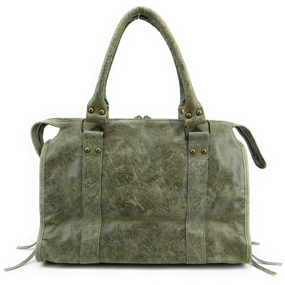 Sac à main en cuir brossé SANDSTORM Kaki clair - Image 3