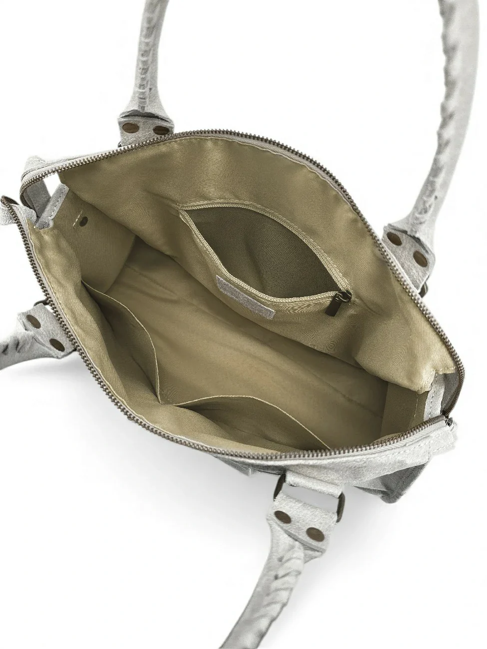 Sac à main en cuir brossé SANDSTORM Off-white - Image 7