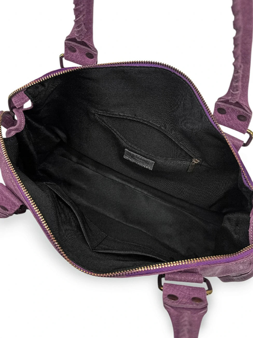 Sac à main en cuir brossé SANDSTORM Prune - Image 7