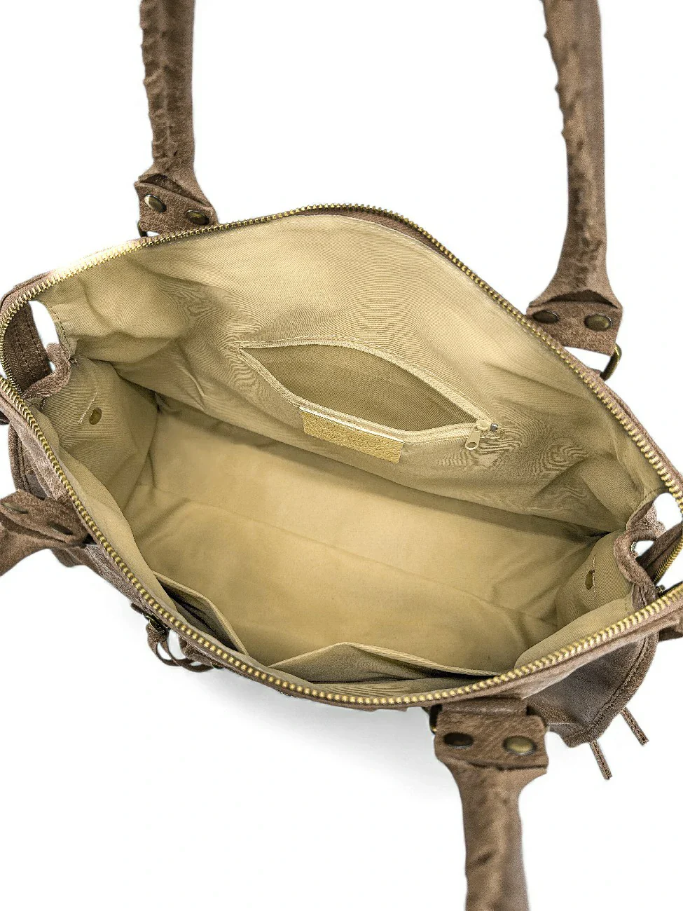 Sac à main en cuir brossé SANDSTORM Taupe foncé - Image 7