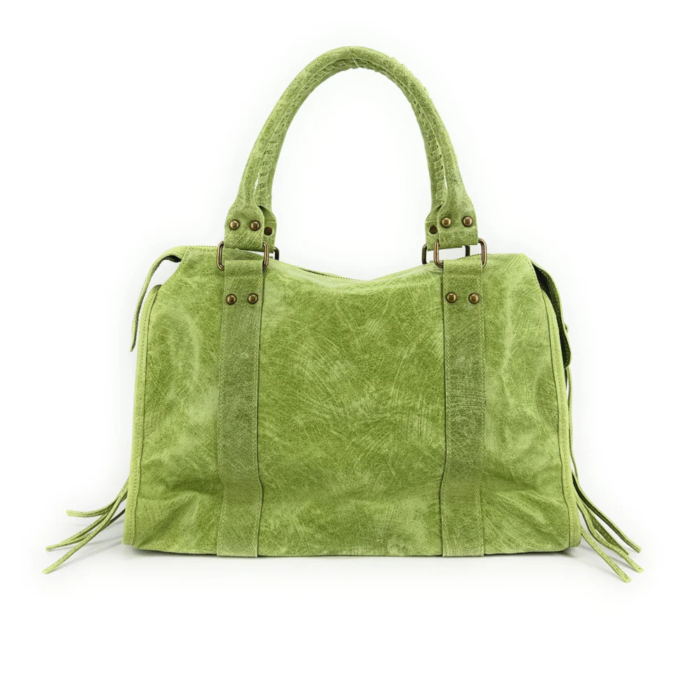 Sac à main en cuir brossé SANDSTORM Vert anis - Image 3