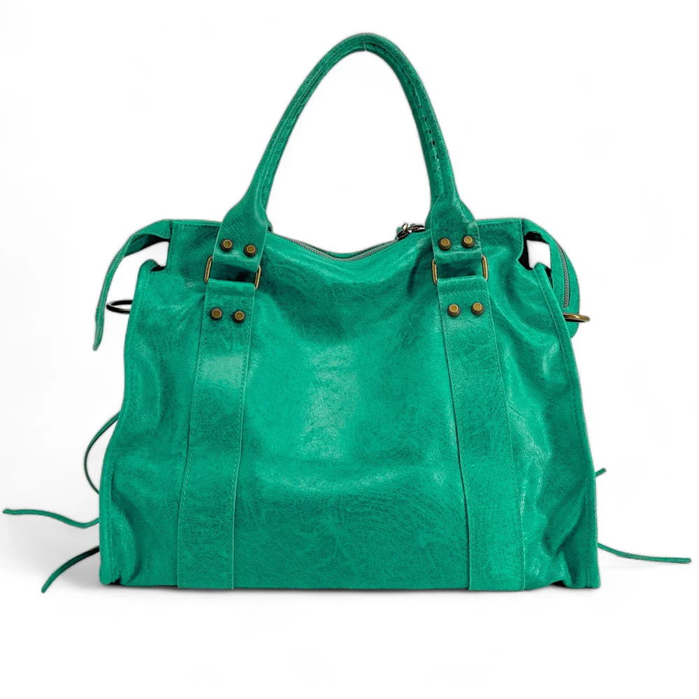 Sac à main en cuir brossé SANDSTORM Vert menthe - Image 3