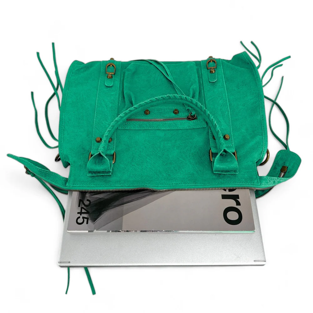 Sac à main en cuir brossé SANDSTORM Vert menthe - Image 4