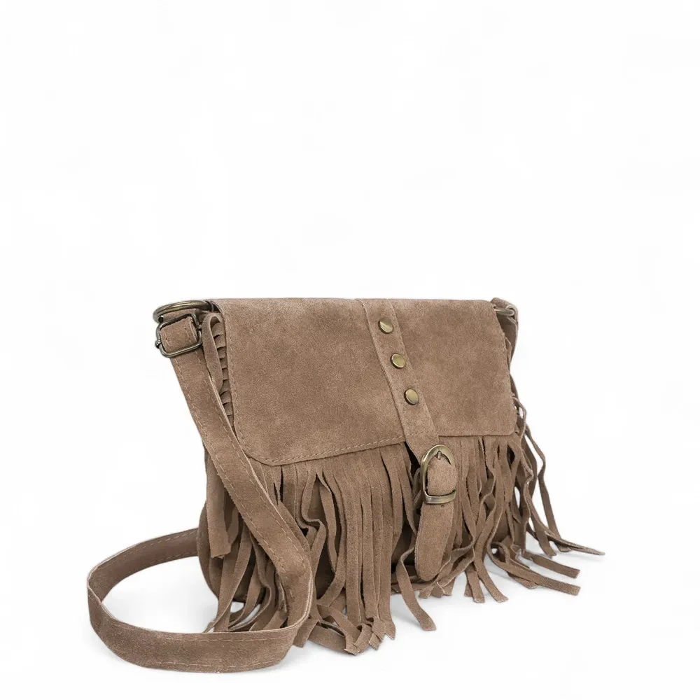 Sac à main en daim PARAISO Taupe foncé - Image 2