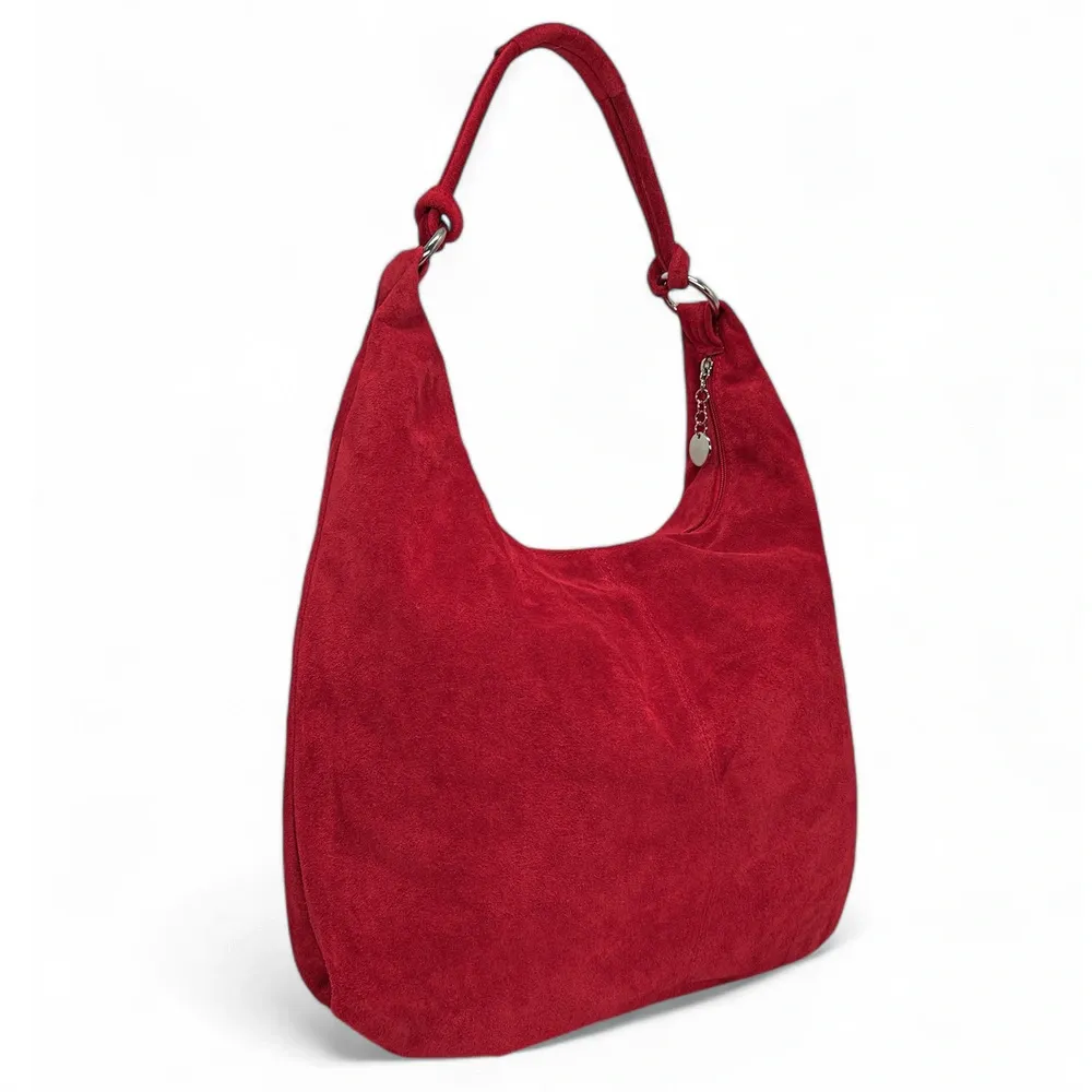 Sac à main en daim LOVE Rouge intense - Image 2