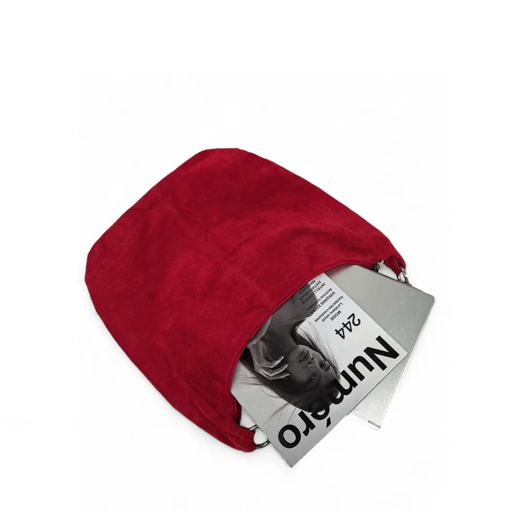 Sac à main en daim LOVE Rouge intense - Image 3