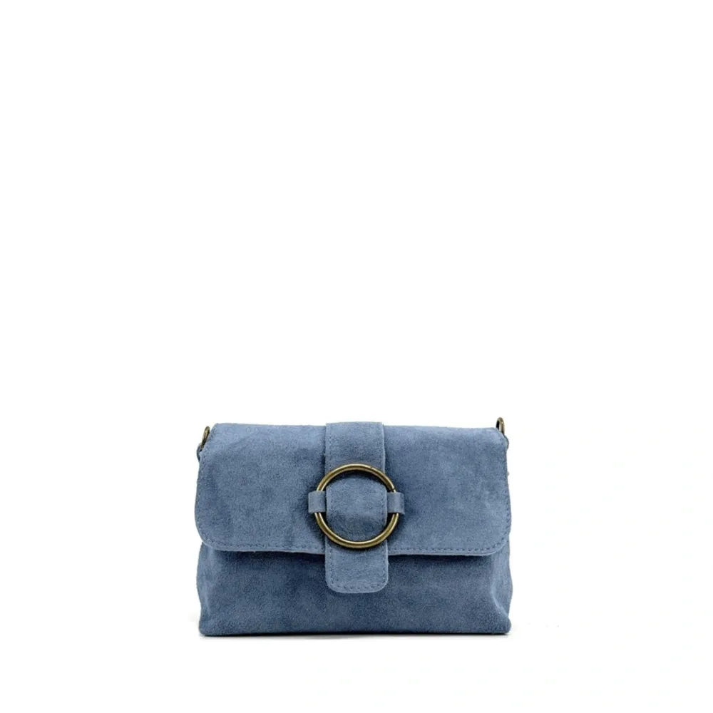 Sac à main en daim VERONE SUEDE Bleu denim
