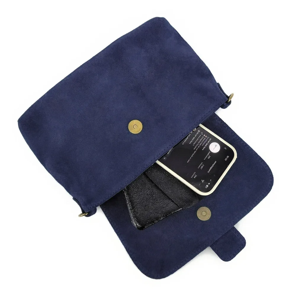 Sac à main en daim VERONE SUEDE Bleu profond - Image 3