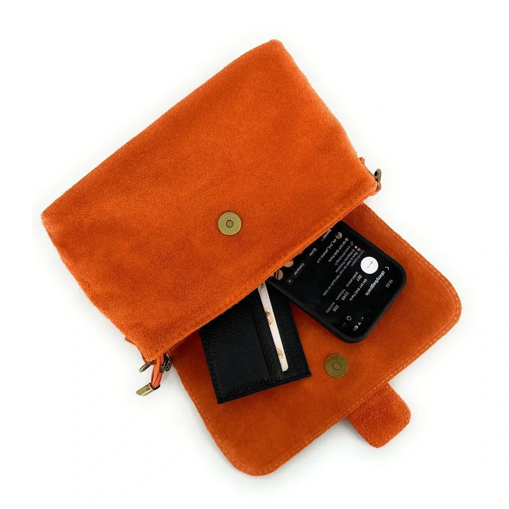 Sac à main en daim VERONE SUEDE Mandarine - Image 3