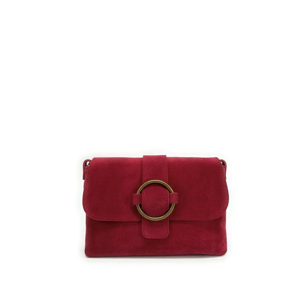 Sac à main en daim VERONE SUEDE Rouge foncé