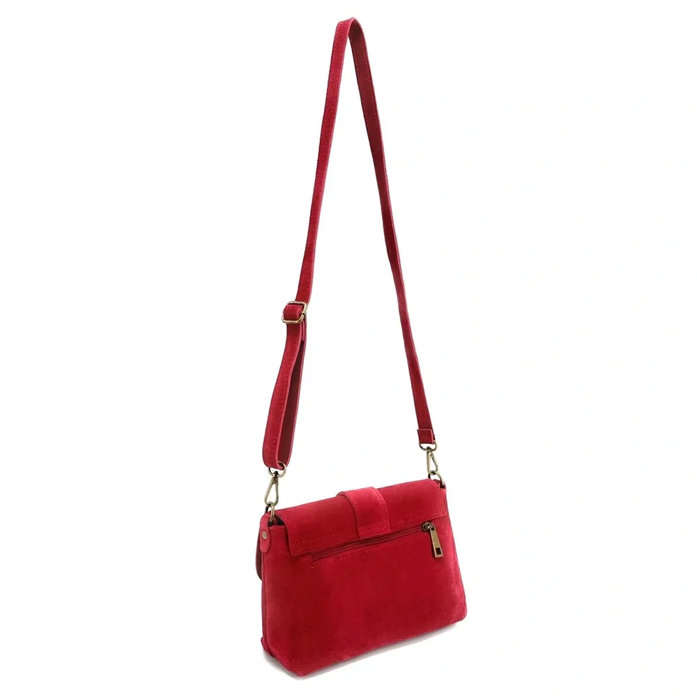 Sac à main en daim VERONE SUEDE Rouge magenta - Image 7