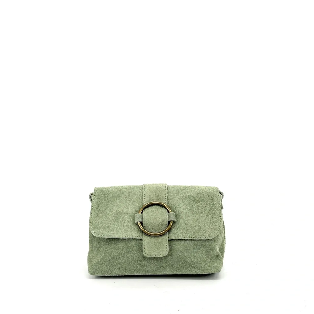 Sac à main en daim VERONE SUEDE Vert amande