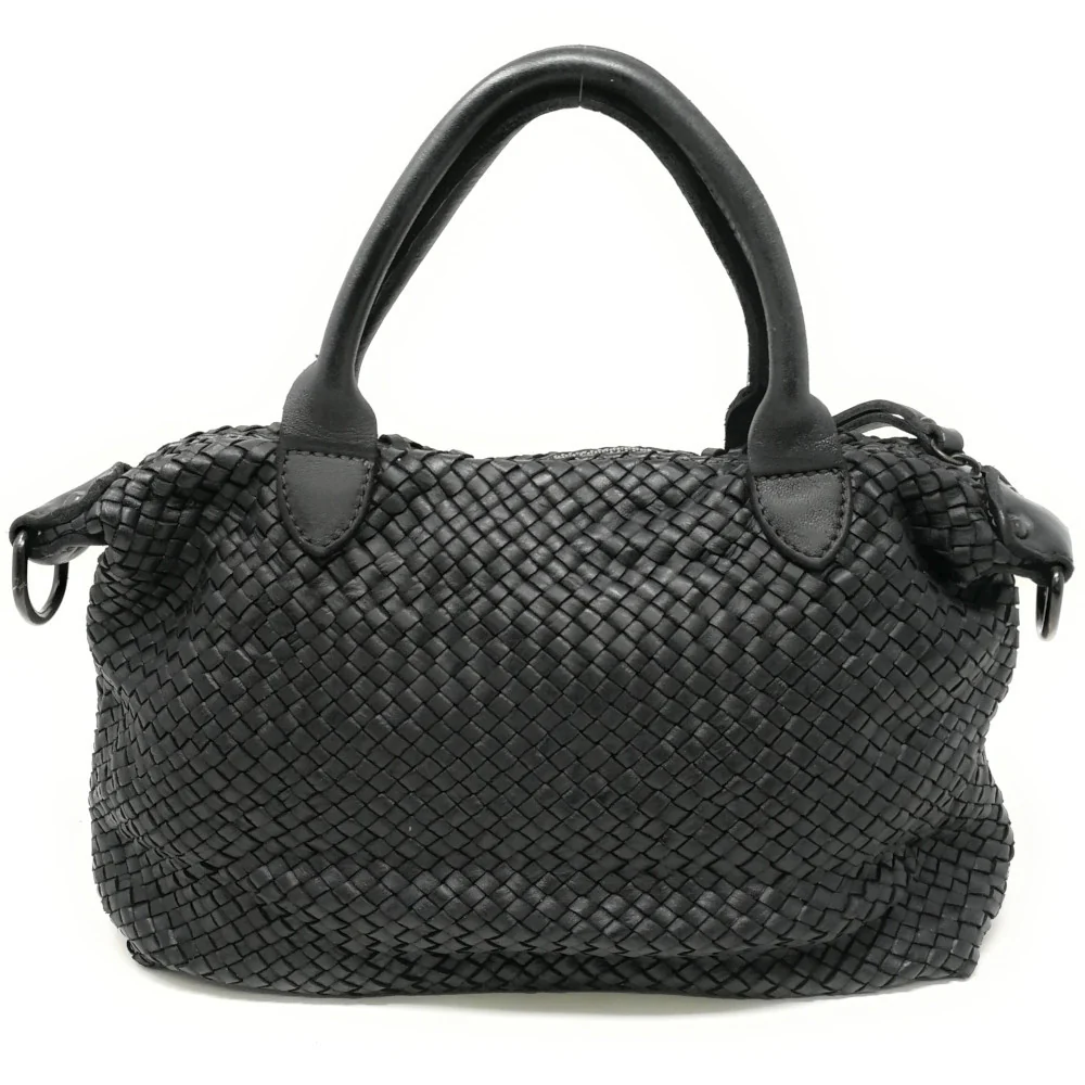 Sac à main en cuir vintage MISS ROSE Noir