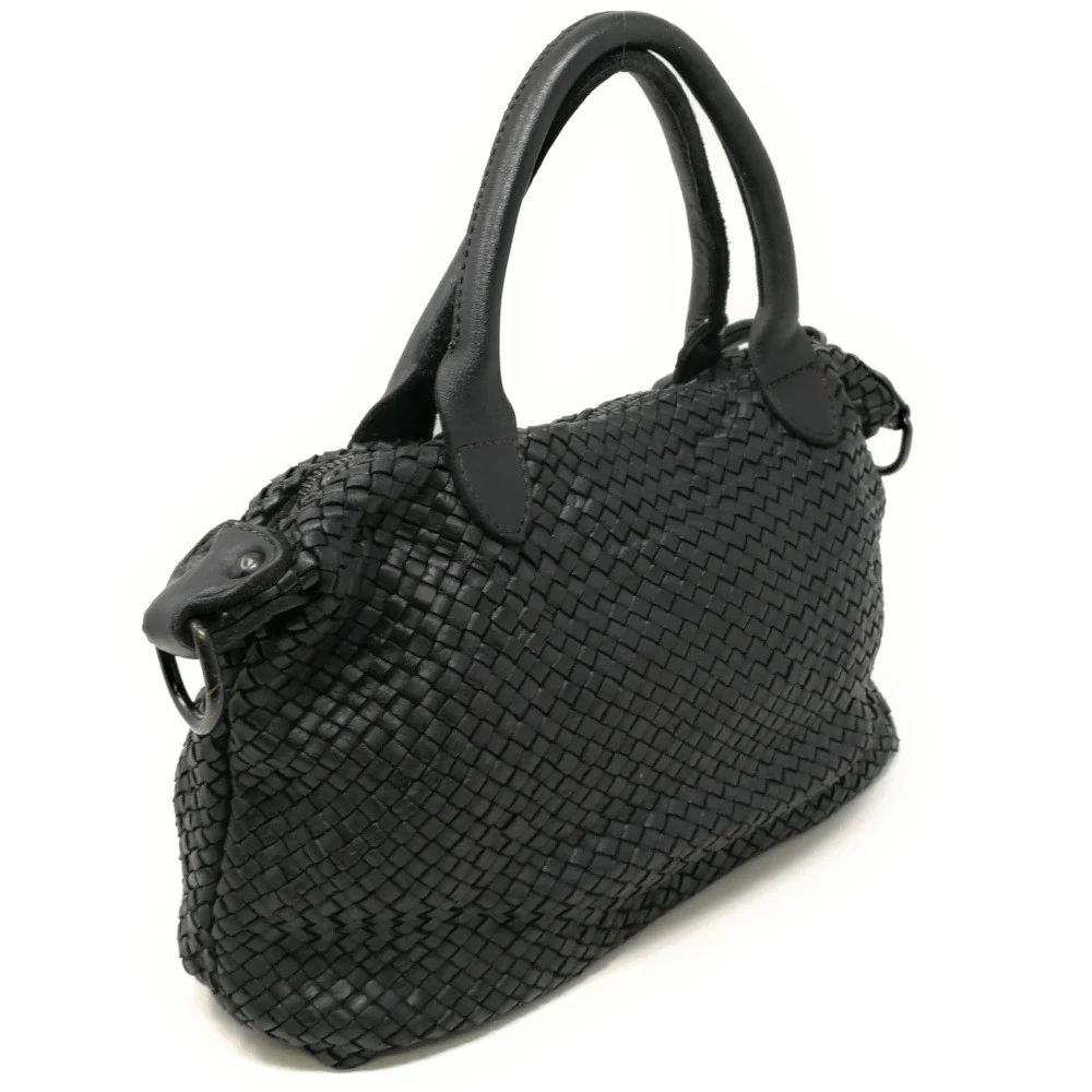 Sac à main en cuir vintage MISS ROSE Noir - Image 3
