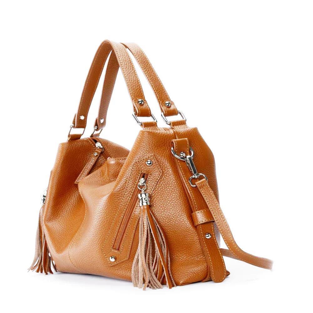 Sac à main en cuir grainé ARIZONA Cognac - Image 3