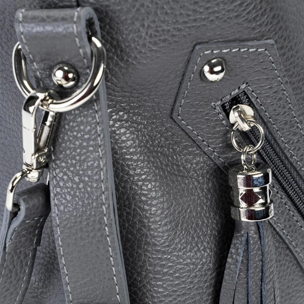 Sac à main en cuir grainé ARIZONA Gris foncé - Image 3