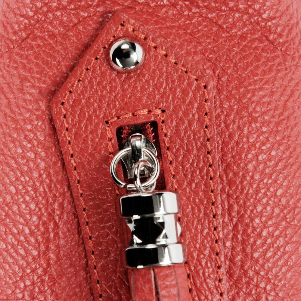 Sac à main en cuir grainé ARIZONA Rouge garance - Image 4